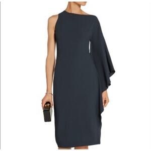 Cushnie Et Ochs Bella One Sleeve Stretch Cape Sleeve Pencil Dress Black 4